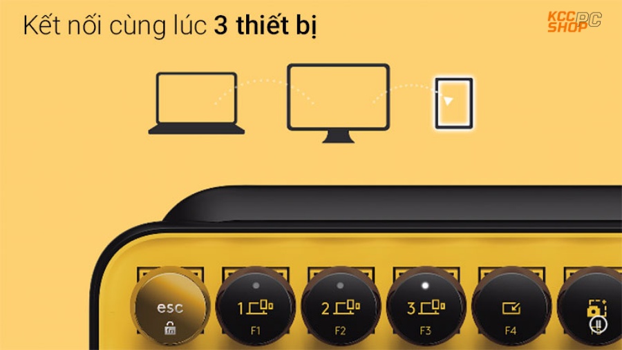 Bàn phím cơ học không dây Logitech POP Keys, màu vàng (920-010577)
