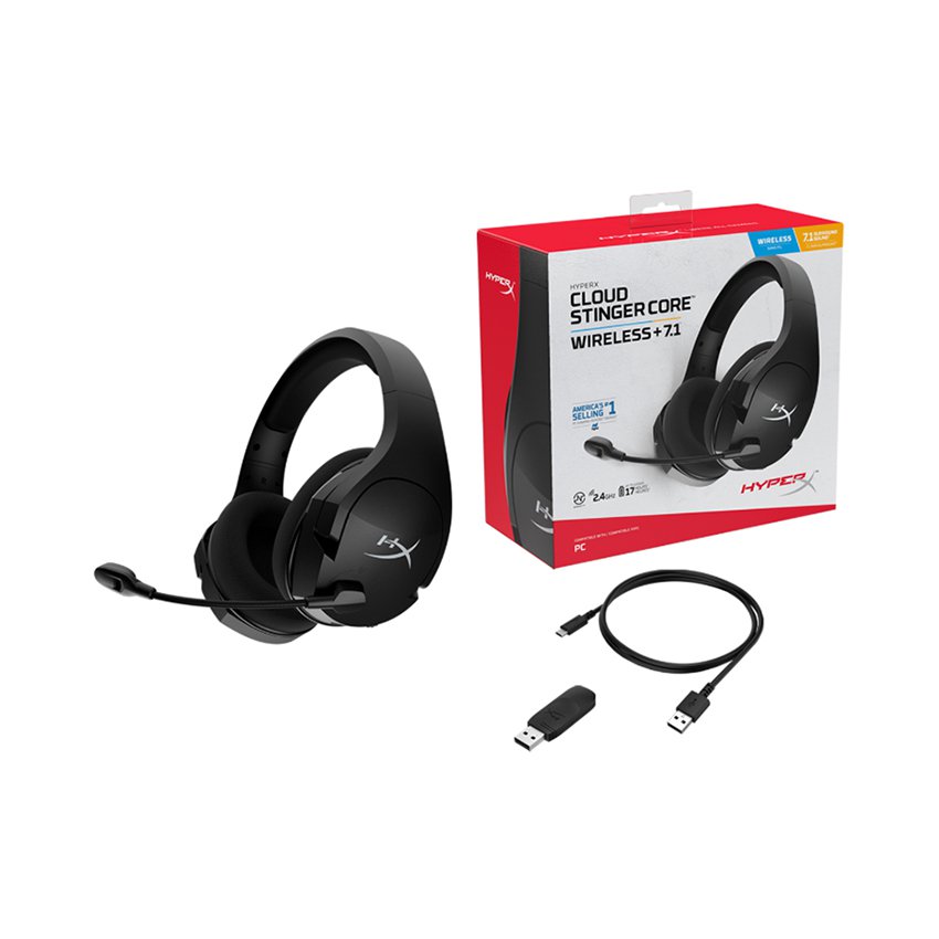 Tai nghe Kingston HyperX CLOUD STINGER CORE 7.1 WIRELESS Black – HHSS1C-BA-BK/G
