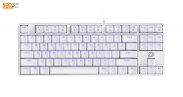 Bàn phím cơ Gaming DAREU EK87 WHITE (ICE-BLUE LED, Blue/ Brown/ Red D switch)