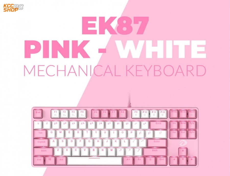 DAREU EK87 PINK-WHITE