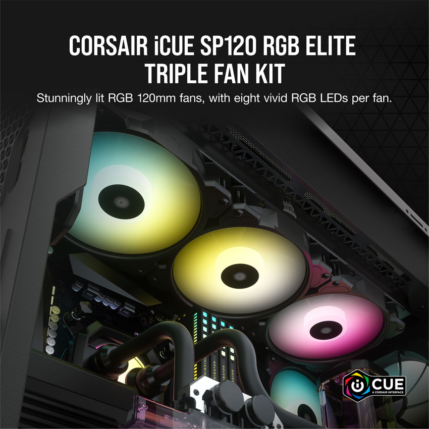 Bộ 2 quạt máy tính 140mm Corsair SP140 RGB ELITE LED kèm Node Core - CO-9050111-WW