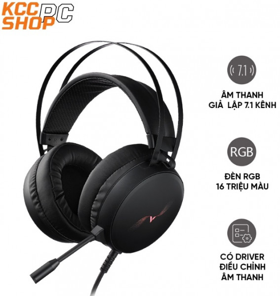 Tai Nghe Rapoo VH310 Virtual 7.1 RGB Gaming Headset Black