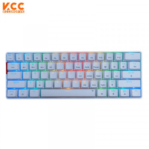 BÀN PHÍM CƠ EDRA EK361W V3 RGB TRẮNG BROWN SWITCH (USB/BLUETOOTH/2.4G)