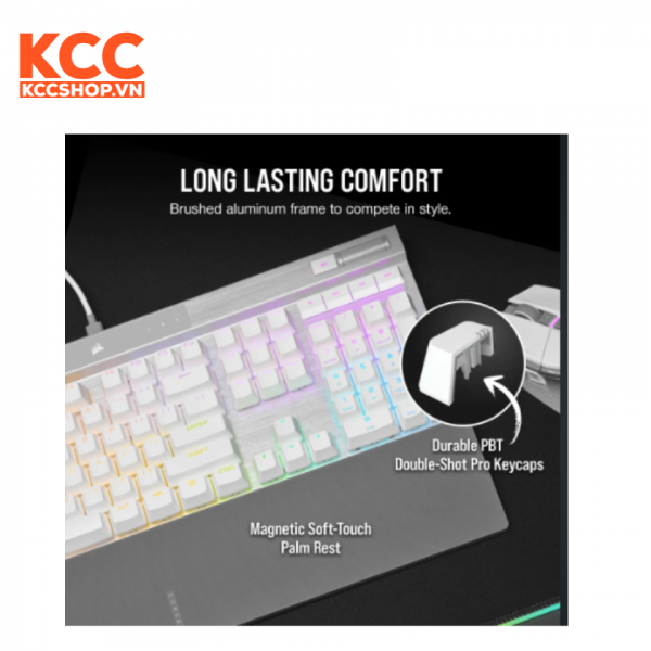 Bàn phím Corsair K70 PRO-WHT-OPX Silver RGB (CH-910951A-NA)
