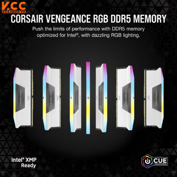 RAM CORSAIR VENGEANCE RGB WHITE  HEATSPREADER 64GB (2X32GB) 5600MHz (CMH64GX5M2B5600C40W)