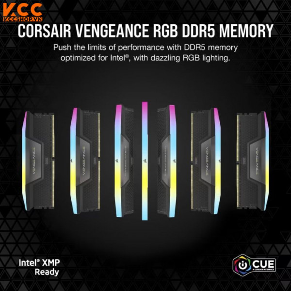 RAM CORSAIR VENGEANCE RGB BLACK  HEATSPREADER 64GB (2X32GB) 5600MHz (CMH64GX5M2B5600C40)