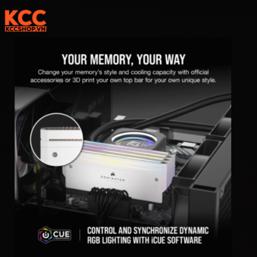 Ram Corsair DOMINATOR TITANIUM RGB White Heatspreader C30 64GB (2x32GB) 6000 MHz DDR5 (CMP64GX5M2B6000C30W)