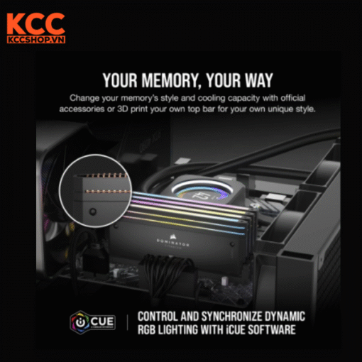 Ram Corsair DOMINATOR TITANIUM RGB Black Heatspreader C32 64GB (2x32GB) 6400 MHz DDR5 (CMP64GX5M2B6400C32)