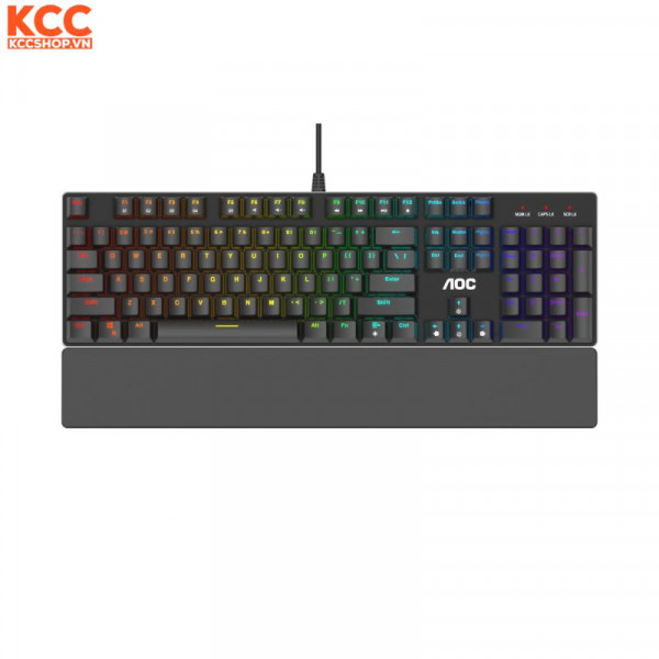 Bàn Phím Cơ Gaming AOC GK500 (RGB/ Outemu Blue Switch) (Đen)