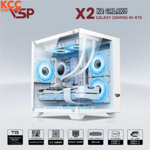 Vỏ Case VSP Aquanaut Pro Gaming X2 Galaxy White
