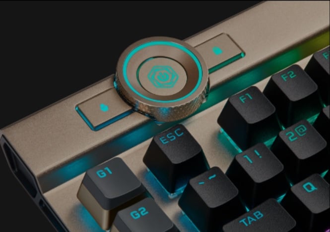 GEARVN bàn phím cơ Corsair K100 RGB Midnight Gold