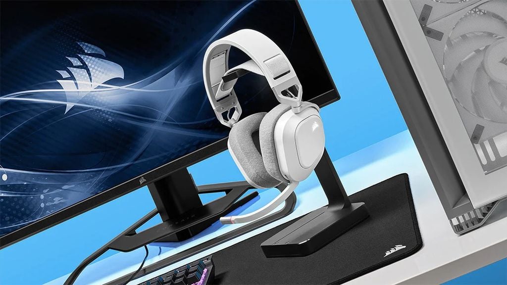 GEARVN - Tai nghe Corsair HS80 White RGB Wireless