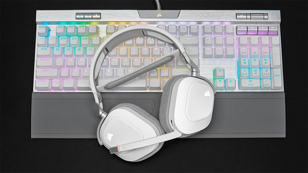 GEARVN - Tai nghe Corsair HS80 White RGB Wireless
