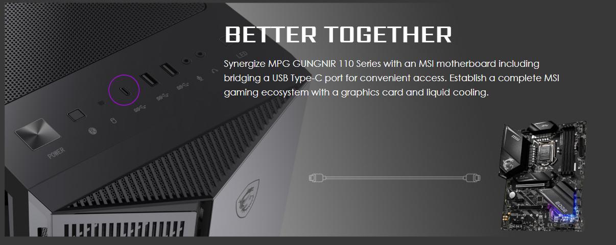 Vỏ Case MSI MPG GUNGNIR 110M (Mid Tower/Màu Đen) giới thiệu 3