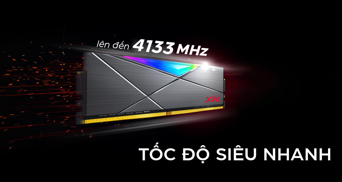 Ram Desktop Adata XPG Spectrix D50 RGB White (AX4U32008G16A-SW50) 8GB (1x8GB) DDR4 3200Mhz