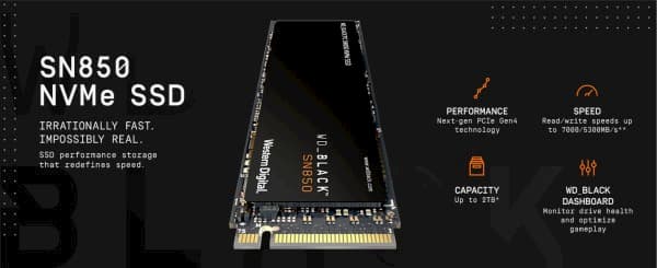 Ổ cứng SSD WD Black SN850 500GB NVMe SSD PCIe Gen 4 M.2