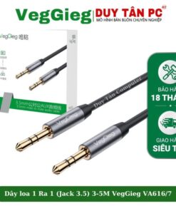 DÂY LOA 1 RA 1 VEGGIEG 3.5MM Male to Male Audio Cable VA617 5M