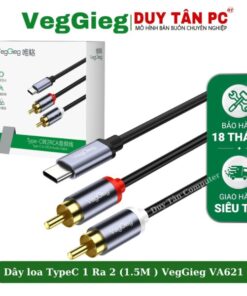 DÂY LOA TYPE-C 1 RA 2 VEGGIEG Typec to RCA* 2 Audio Cable VA621 1.5M