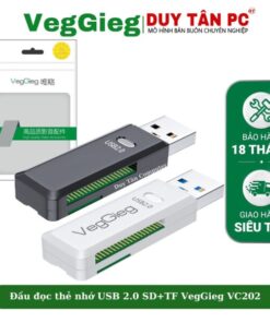 ĐẦU ĐỌC THẺ USB 2.0 RA 2 KHE SD+TF VEGGIEG VC202