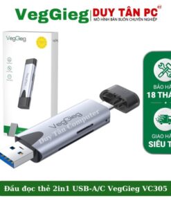 Đầu đọc thẻ nhớ đa năng USB/TypeC 2 in1 VEGGIEG VC305