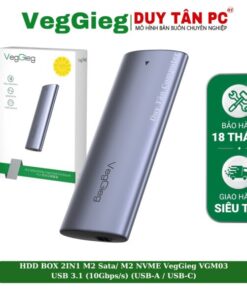 HDD BOX M2 SATA/M2 NVME USB 3.1 (10Gpbs) Type-C female VGM03 XÁM