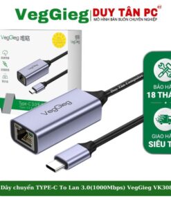 Dây chuyển Type-C to Lan 3.0 1000MBVEGGIEG VK308 15CM