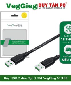 DÂY USB 2 ĐẦU ĐỰC VEGGIEG 1,5M