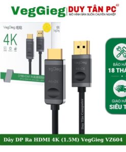 Cổng chuyển đổi DP sang HDMI 4K VEGGIEG VZ604 1,5M