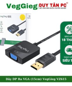 Cổng chuyển đổi DP sang VGA (ÂM) 4K VEGGIEG VZ615 15CM