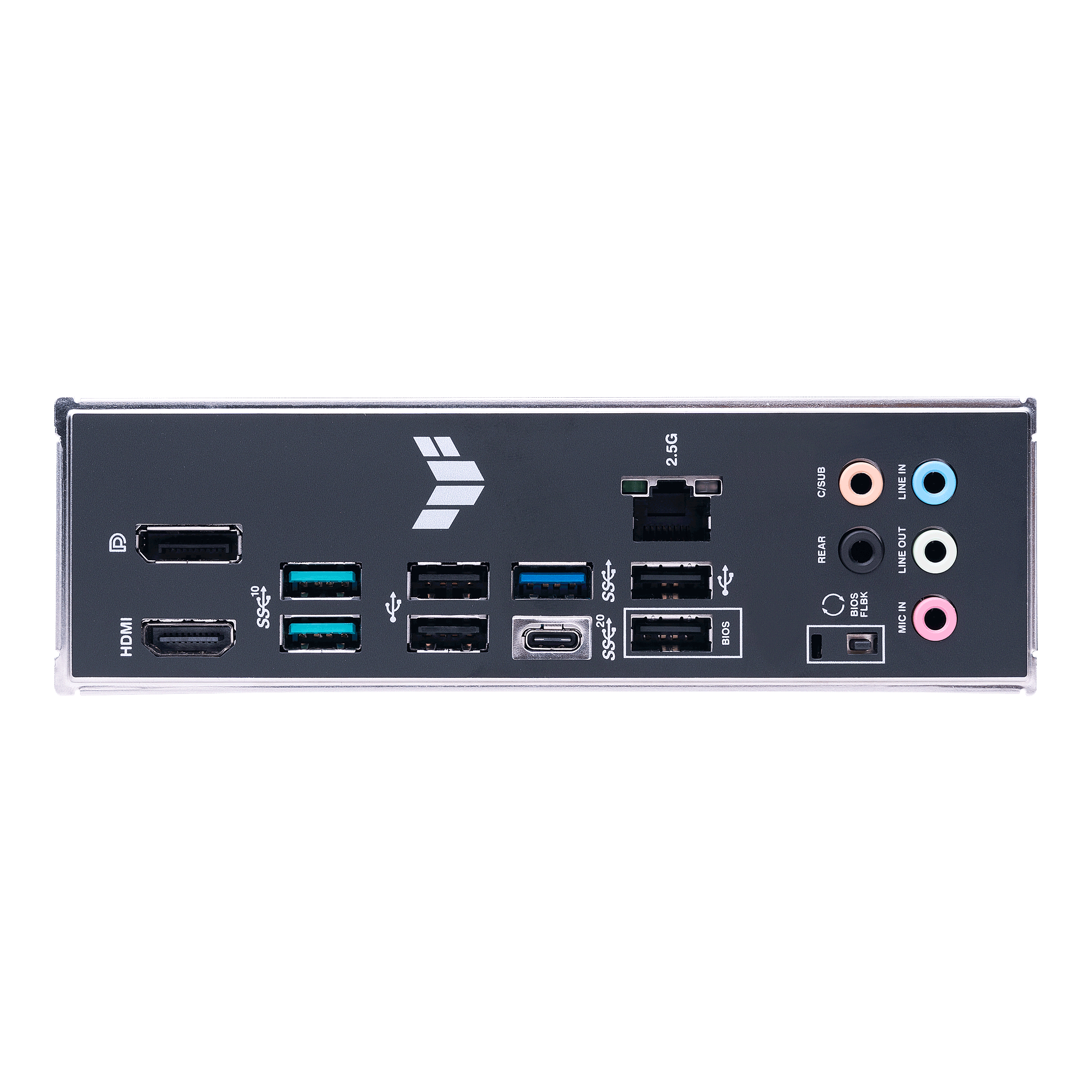 TUF GAMING B650M-PLUS I/O ports closeup