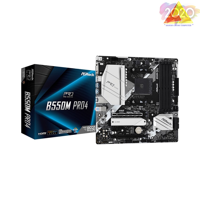 Mainboard ASROCK B550M PRO4 (AMD B550, Socket AM4, m-ATX, 4 khe RAM DDR4)
