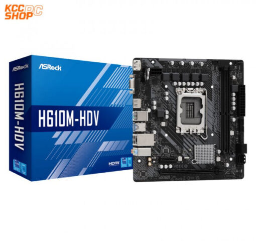 Mainboard ASROCK H610M-HDV (Intel H610, LGA 1700, m-ATX, 2 khe Ram DDR4)