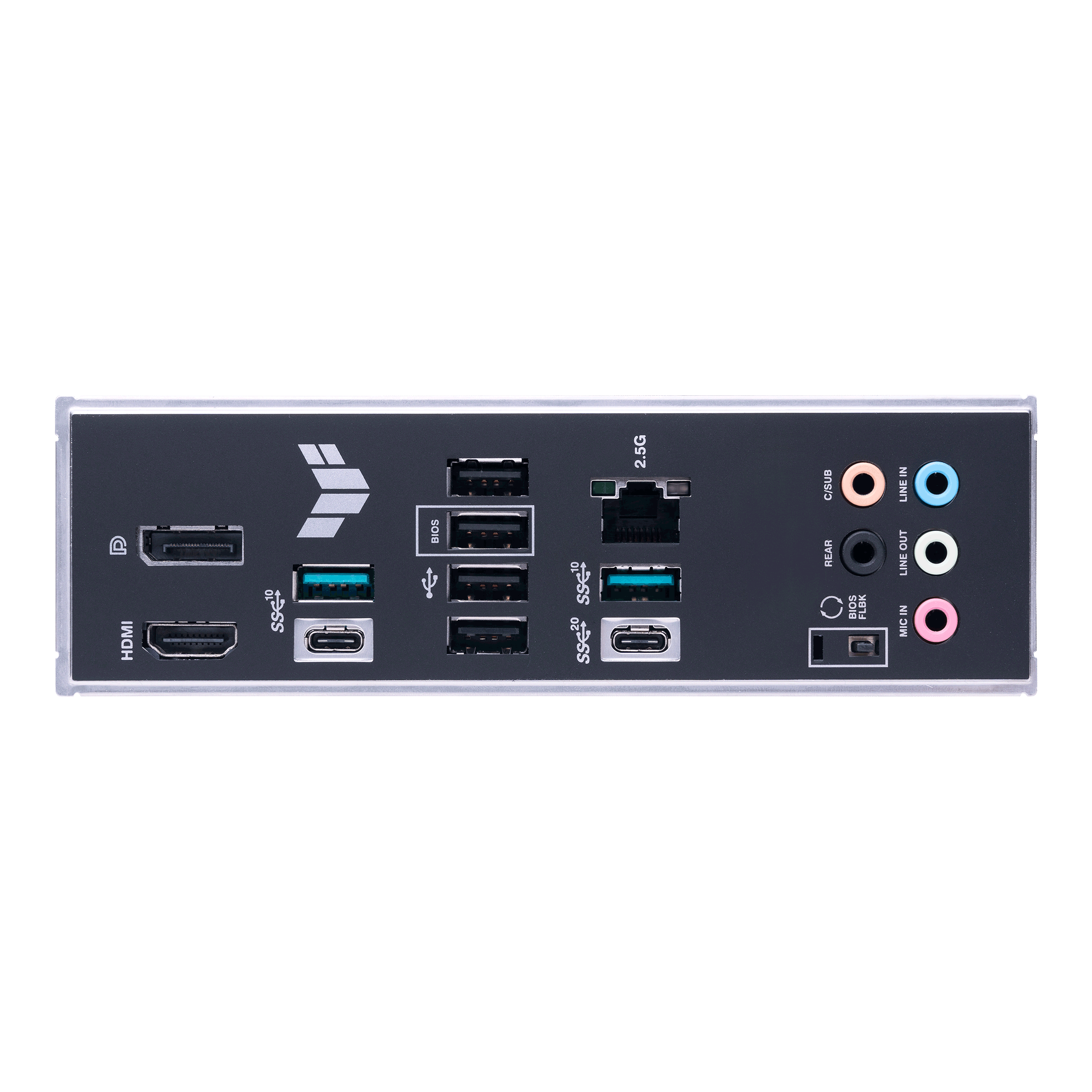 TUF GAMING B650-PLUS I/O ports closeup