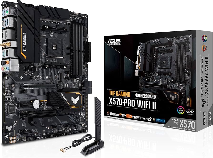 Amazon.com: ASUS TUF Gaming X570-PRO WiFi II AMD AM4 (3rd Gen Ryzen) ATX  Gaming Motherboard(PCIe 4.0,WiFi6E,2.5GbLAN,BIOS Flashback,Two-Way AI Noise  Cancelation,Addressable Gen2RGB Header,Aura Sync) : Everything Else
