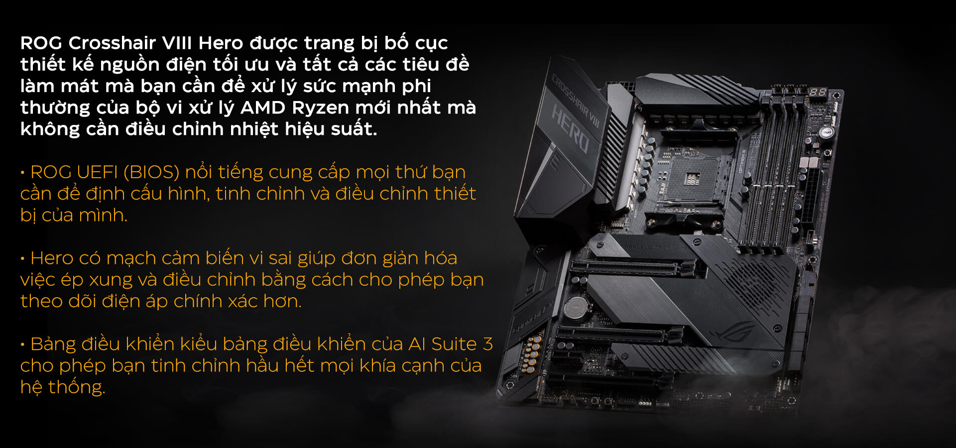 Mainboard ASUS ROG X570 CROSSHAIR VIII HERO Wifi (AMD X570, Socket AM4, ATX, 4 khe RAM DDR4)