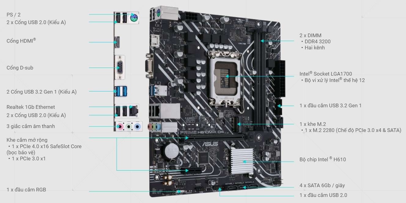 Mainboard Asus PRIME H610M-K D4